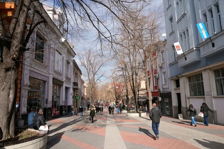pedestrian street plovdiv bulgaria