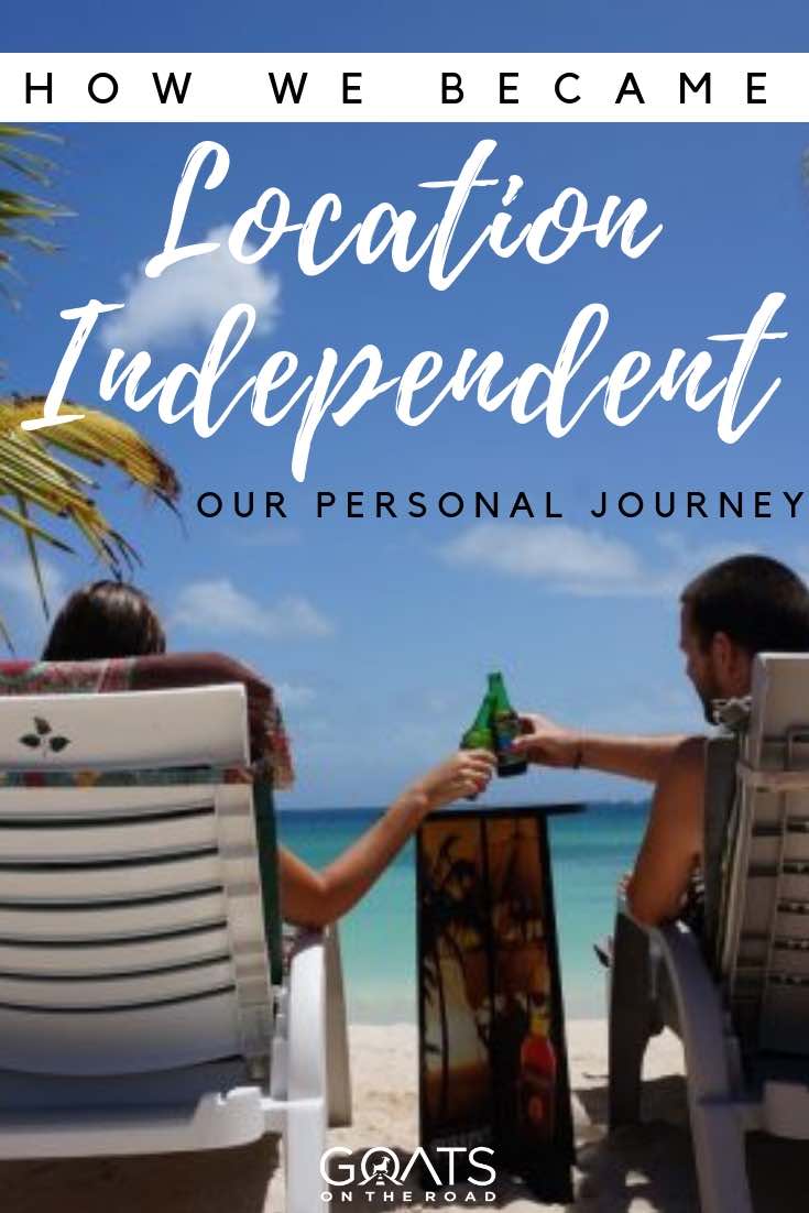 cheers in the caribbean with text overlay how we became location independent
