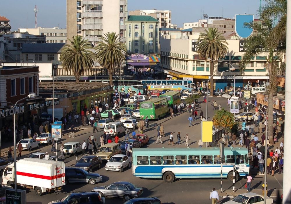 Busy city street in Nairobi, Kenya
