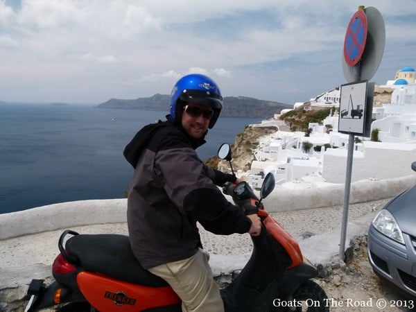 renting a scooter in santorini