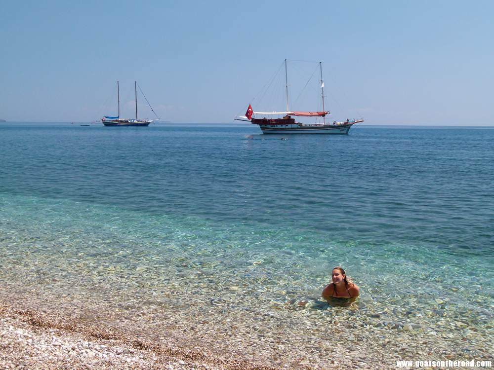 Relaxing in the beautiful Mediterranean waters, Olympos, Turkey
