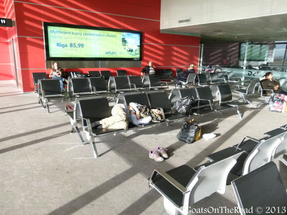 sleeping istanbul airport