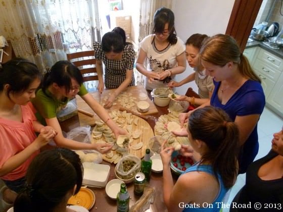 making dumplings