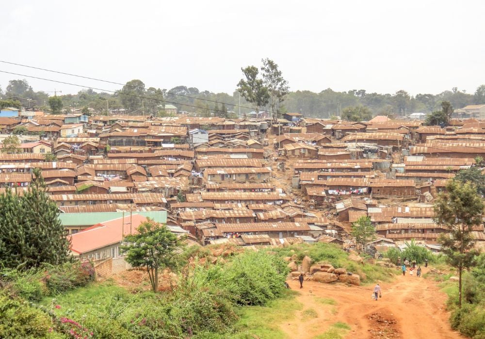 A walking tour of Kibera slum near Nairobi, Kenya